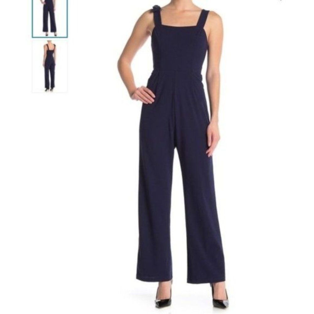 Marina jumpsuit Sleeveless Bow navy blue womens sz 10 NEW
